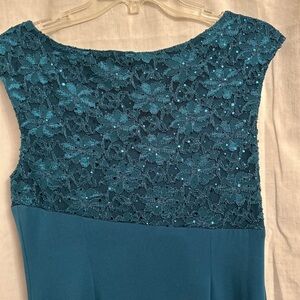 Elegant Teal Lace Dress